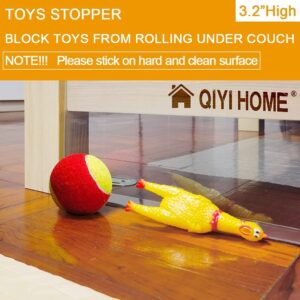 8-Pack Toy Blocker, QIYIHOME Gap Bumper for Under Furniture, BPA Free Safe PVC with Strong Adhesive, Stop Things Going Under Sofa Couch or Bed, Easy to Install