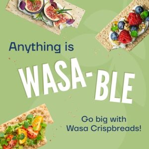 Wasa Swedish Crispbread, All-Natural Crackers, Fat Free, No Saturated Fat, 0g of Trans Fat, No Cholesterol, Kosher Certified, 3 Lb, Variety Pack (2 Sourdough, 2 Whole Grain)