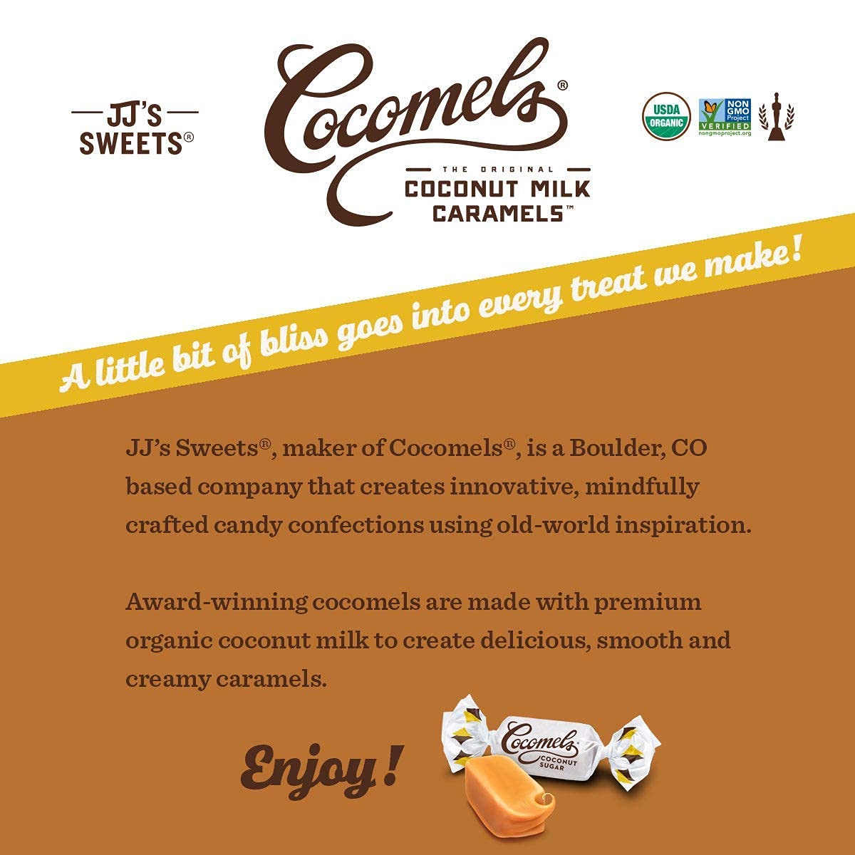 Cocomels Coconut Milk Caramels With Coconut Sugar, Organic Candy, Dairy Free, Sugar Free, Vegan, Gluten Free, Non-GMO, No Cane Sugar, No High Fructose Corn Syrup, Kosher, Plant Based, (3 Pack)