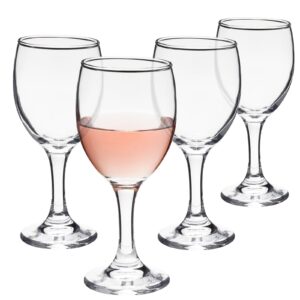 juvale stemmed wine glasses, set of 4 for housewarming gift, anniversary, wedding (4.5 oz)