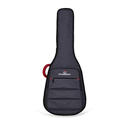 Crossrock CRSG107D Dreadnought Guitar Bag, 10mm Padding, Backpack Available, Dark Grey (CRSG107DGR)