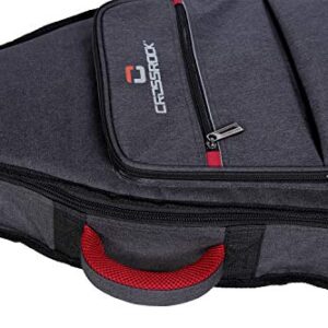 Crossrock CRSG107D Dreadnought Guitar Bag, 10mm Padding, Backpack Available, Dark Grey (CRSG107DGR)