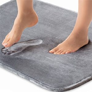 gorilla grip thick memory foam bath rugs, soft absorbent velvet bathroom mats, durable dots on underside, machine washable bathmat, carpet rug room decor for shower floor, 30x20 mat, graphite