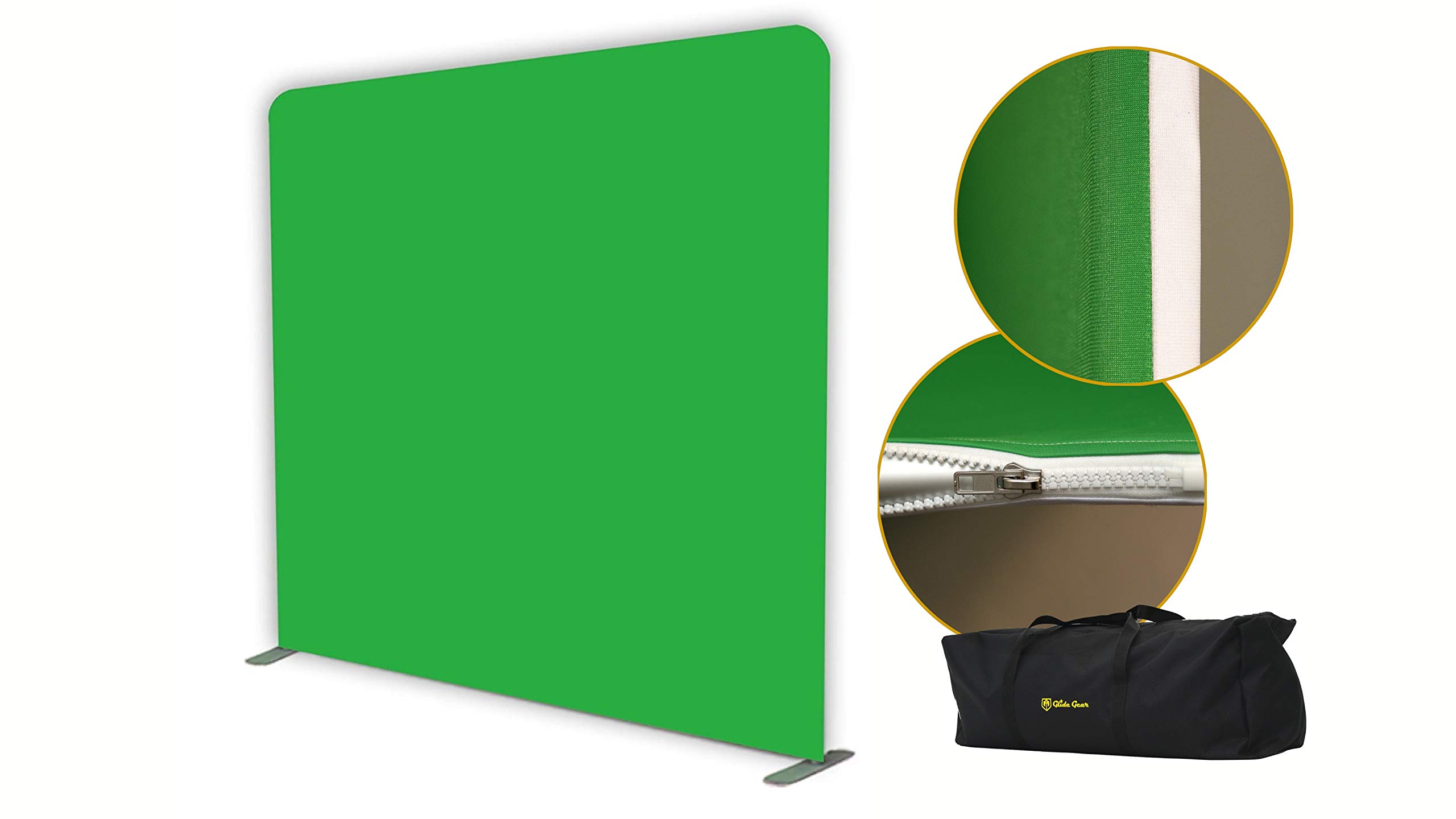 Glide Gear 8x8 Wrinkle Free BCK 50 Chromakey Gaming Video Photography Green Screen Backdrop