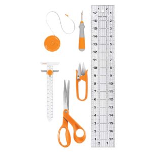 fiskars sewing essentials set (6pc), orange 6 count