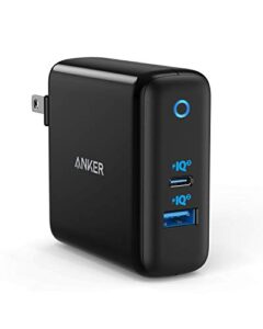 anker 60w piq 3.0 & gan tech dual port charger, powerport atom iii (2 ports) charger with a 45w usb c port, for usb-c laptops, macbook, ipad pro, iphone, galaxy, pixel and more