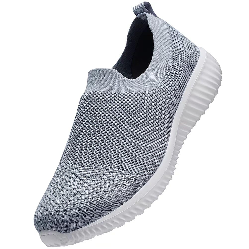 LANCROP Women's Walking Nurse Shoes - Mesh Slip on Comfortable Sneakers 8.5 US, Label 39 Grey