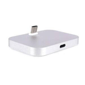 yeebline type c charger dock, [aluminum alloy] usb type-c charger stand cradle charging station compatible with iphone 15 series, nexus 6p/5x, oneplus 3t/3/2 and other usb-c devices (silver aluminum)