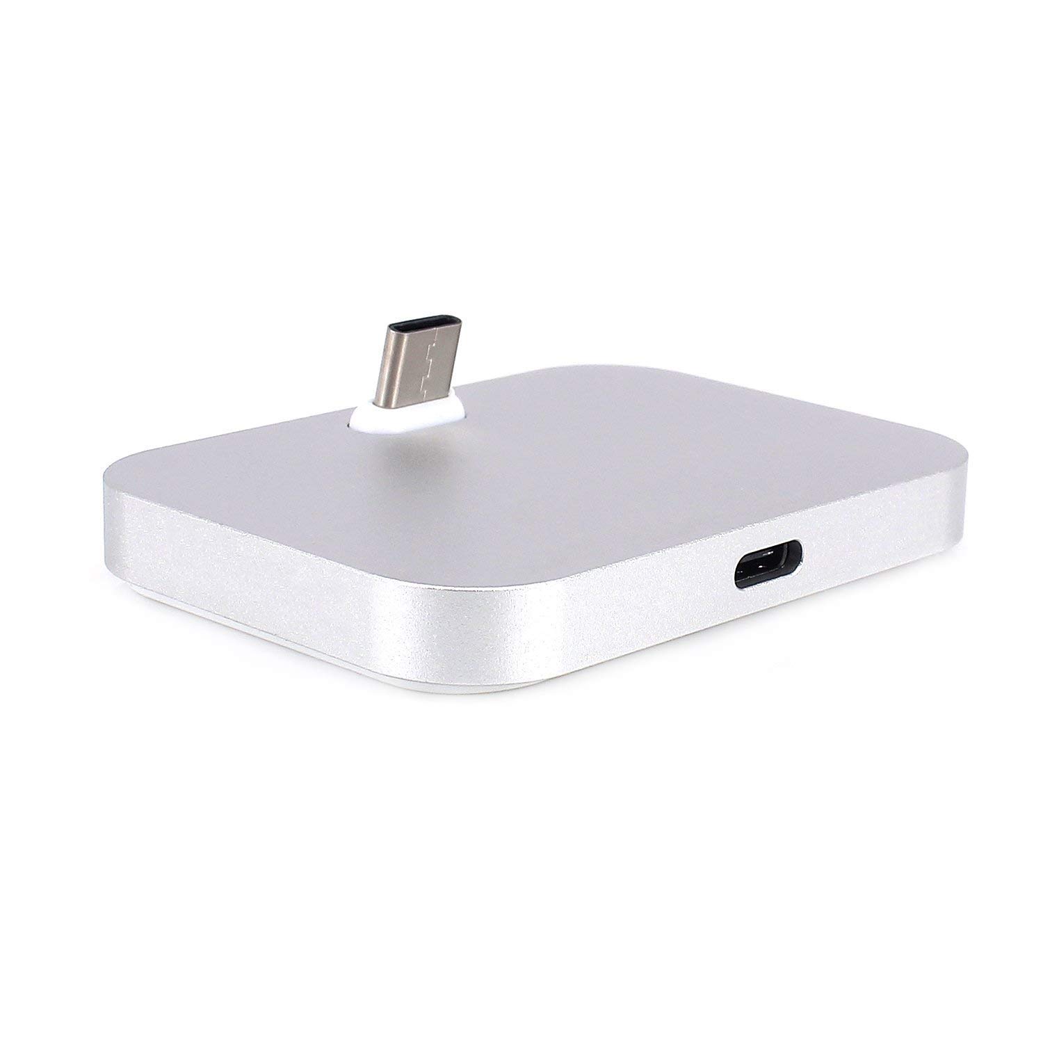 Yeebline Type C Charger Dock, [Aluminum Alloy] USB Type-C Charger Stand Cradle Charging Station Compatible with iPhone 15 Series, Nexus 6P/5X, OnePlus 3T/3/2 and Other USB-C Devices (Silver Aluminum)