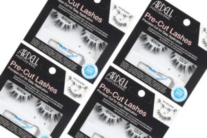 ardell pre-cut false lashes demi wispies with free duo adhesive, 4 packs