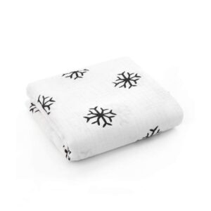 g-tree organic muslin swaddle blanket- 47 x 47 inch ultra soft muslin swaddle blankets, muslin receiving blanket - perfect （snowflake）
