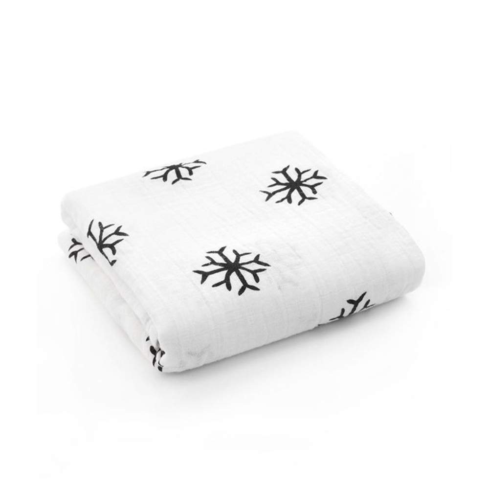 G-Tree Organic Muslin Swaddle Blanket- 47 x 47 inch Ultra Soft Muslin Swaddle Blankets, Muslin Receiving Blanket - Perfect （Snowflake）