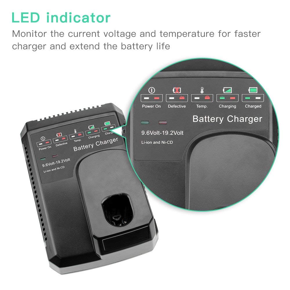 2 Packs 3.6Ah Ni-Mh 19.2V Diehard C3 Battery and Charger Compatible with Craftsman 19.2 Volt Battery Lithium-ion Ni-Mh&Ni-Cd 11375 11376 130279005 1323903 315.115410 315.11485