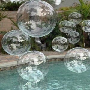 lightsfever clear balloons, bobo balloons, transparent balloons, wedding bubble balloons, wedding party decorations, birthday decorations, bachelorette party balloons, for helium or air (20 pack)