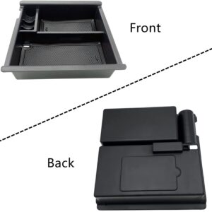 JOJOMARK Compatible with Toyota Tacoma Accessories Center Console Tray Organizer Armrest Box Secondary Storage Fits for Tacoma 2023 2022 2021 2020 2019 2018 2017 2016 (Black)