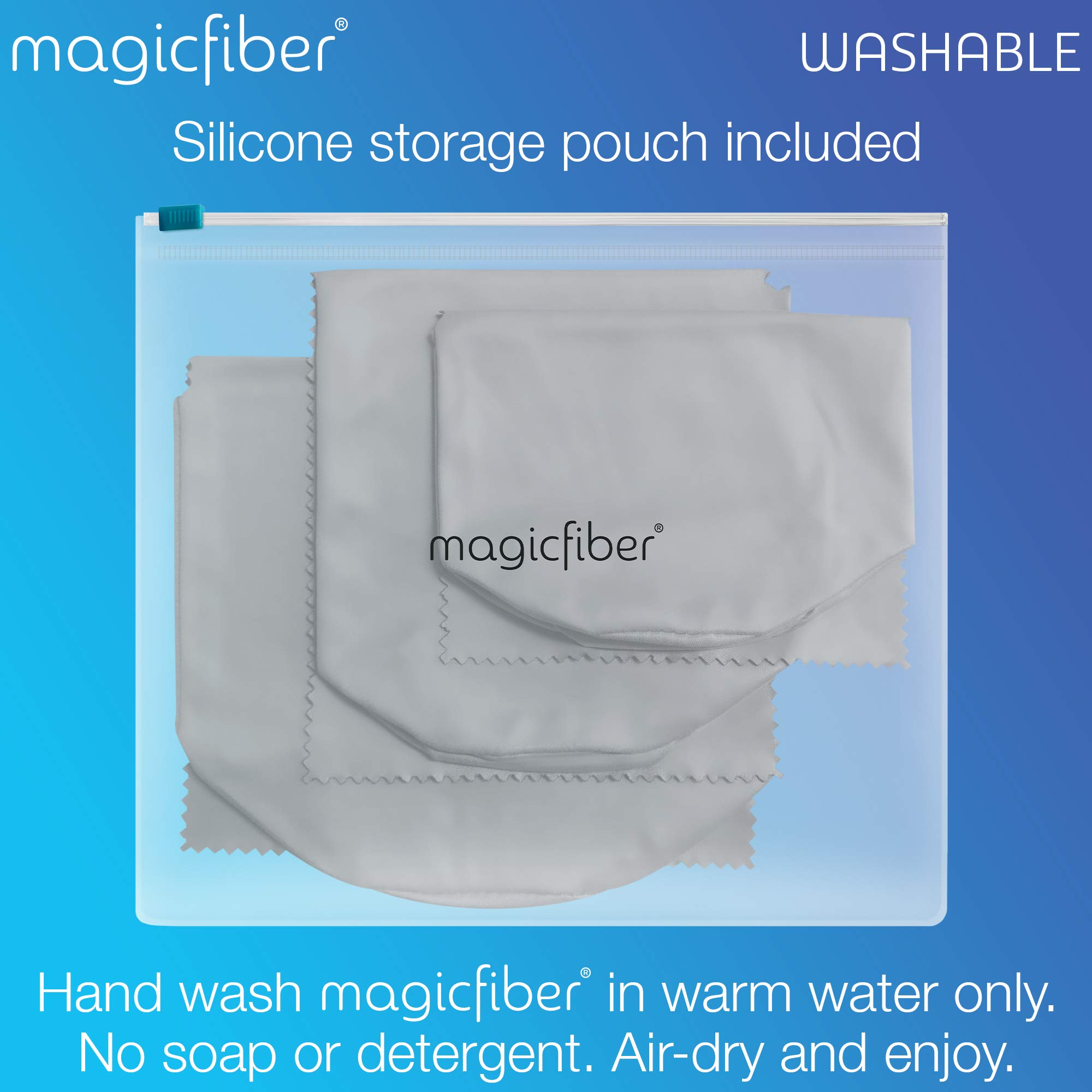 MagicFiber Microfiber Camera Lens Pouches (3 Pack) Ultra Soft Bags with Built-in Cloth for Cleaning and Storing Camera Lenses