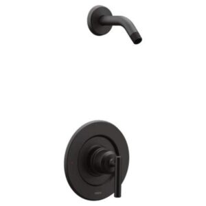 moen t2902nhbl gibson single handle pressure balance shower trim without showerhead, matte black