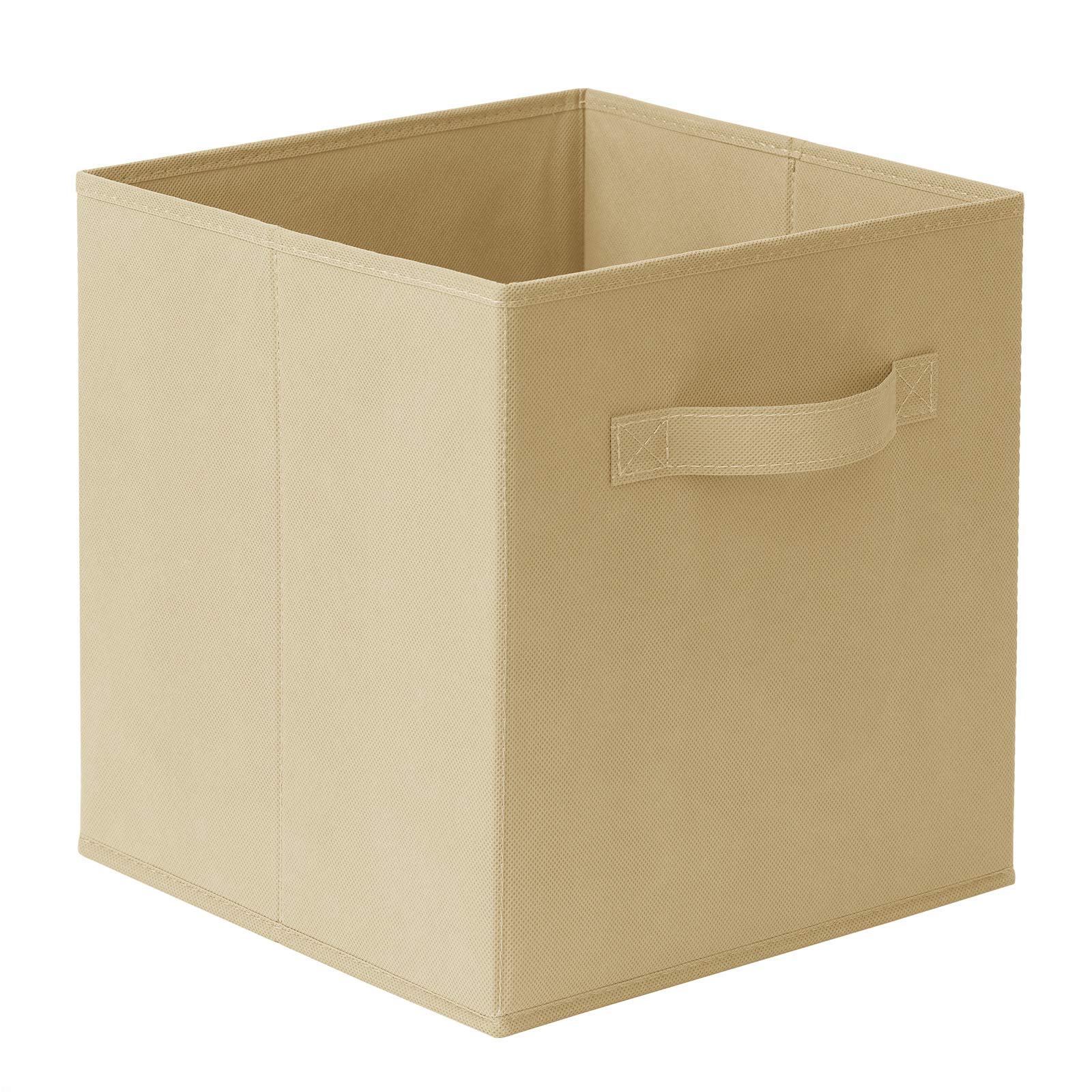 Casafield Set of 6 Collapsible Fabric Cube Storage Bins, Sandy Beige - 11" Foldable Cloth Baskets for Shelves, Cubby Organizers & More