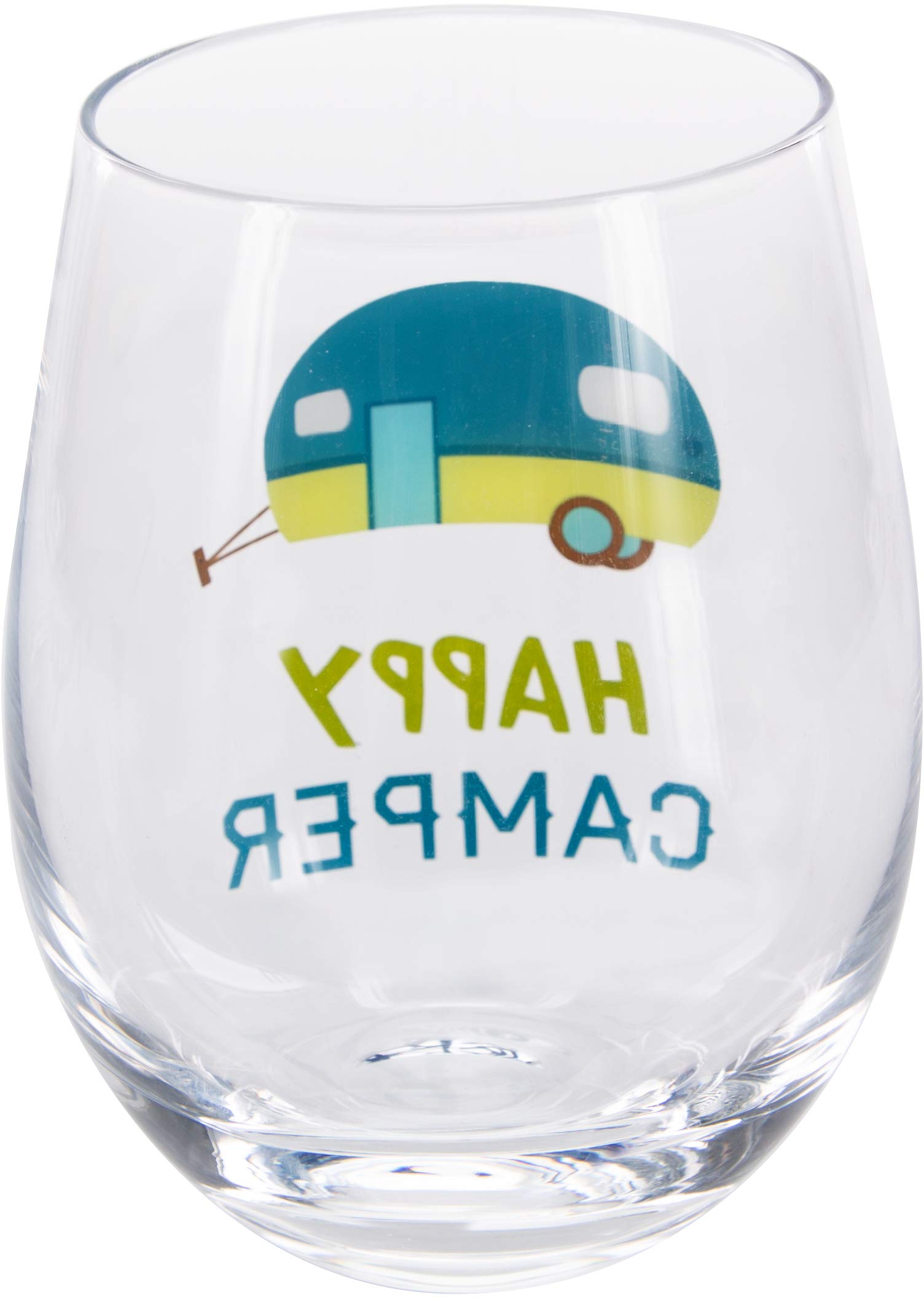 Pavilion - Happy Camper - 18 Oz Stemless Wine Glass