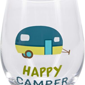 Pavilion - Happy Camper - 18 Oz Stemless Wine Glass