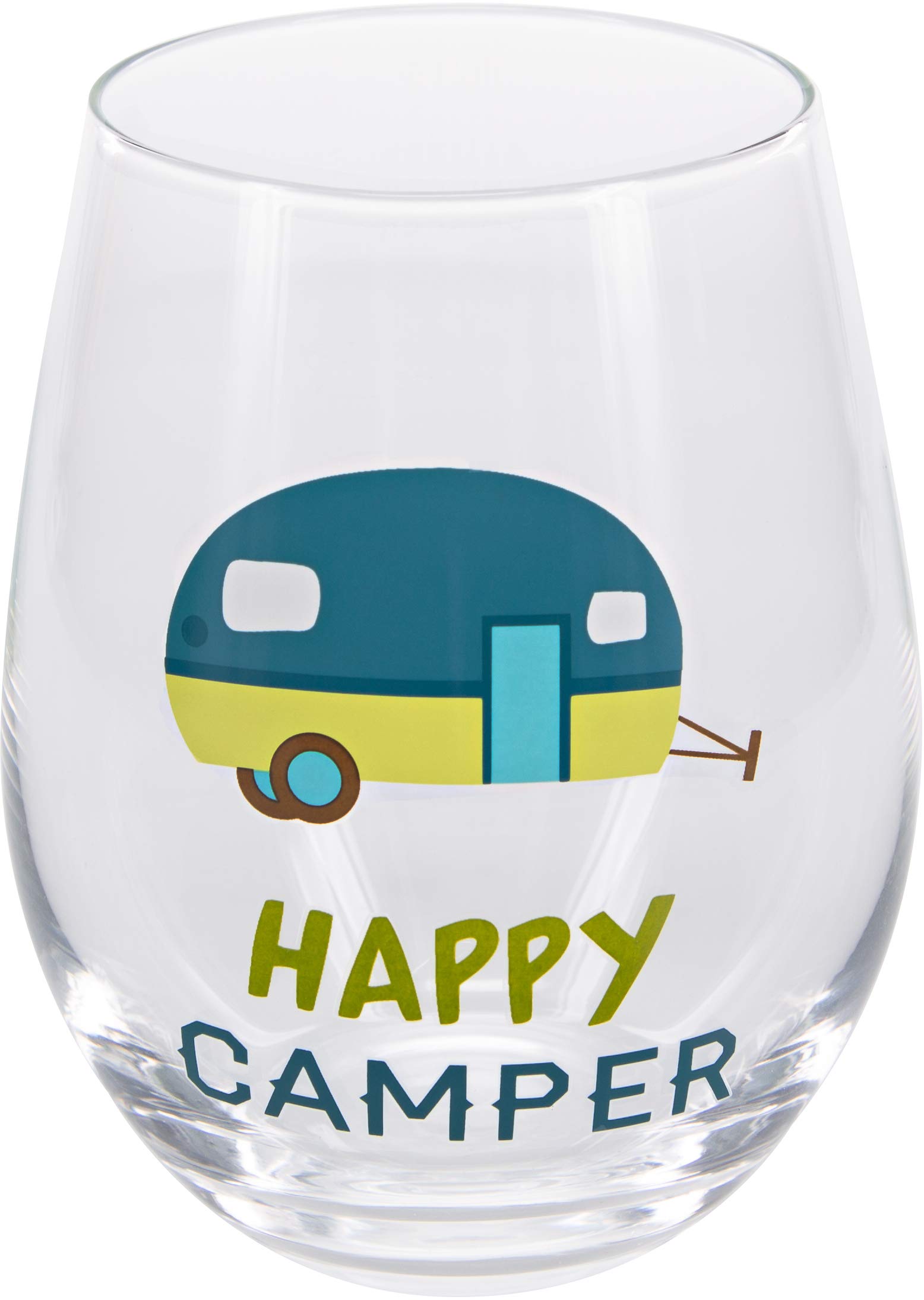 Pavilion - Happy Camper - 18 Oz Stemless Wine Glass