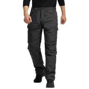free soldier men's cargo pants,tactical pants for men stretch,durable ripstop edc work pants for hiking (black 38wx32l)
