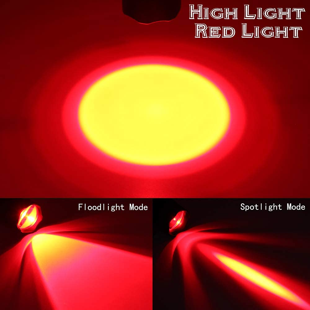 DARKBEAM Red Light Flashlight Tactical LED Rechargeable, Zoomable Portable Handheld Red-Light for Fishing Hunting Detector Astrophotography