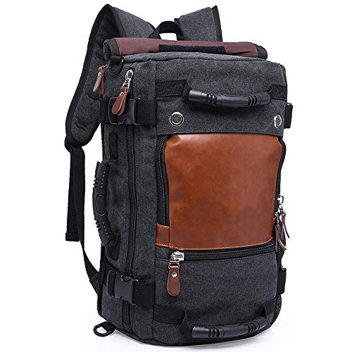 KAKA backpack for men,travel bag carry on weekender mochilas bag,mens backpack for travel,laptop backpack fit 15.6'' notebook with shoulder straps,black