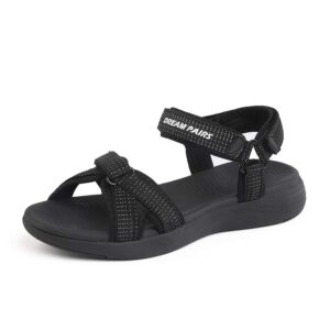 dream pairs womens athletic sport sandals hiking sandal, q-black - 10 (qdl19001l)
