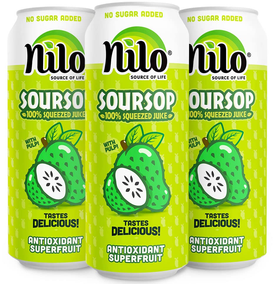 NILO Soursop Juice | 100% Real Guanabana Soursop Graviola | NO Sugar added | NOT From Concentrate | 10.8 oz (Pack of 12)