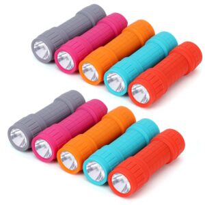 fastpro 10-pack, super bright 100-lumen (1w) led mini flashlight set, aaa dry batteries are included and pre-installed