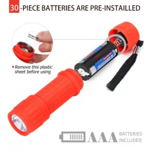 FASTPRO 10-Pack, Super Bright 100-Lumen (1W) LED Mini Flashlight Set, AAA Dry Batteries are Included and Pre-Installed