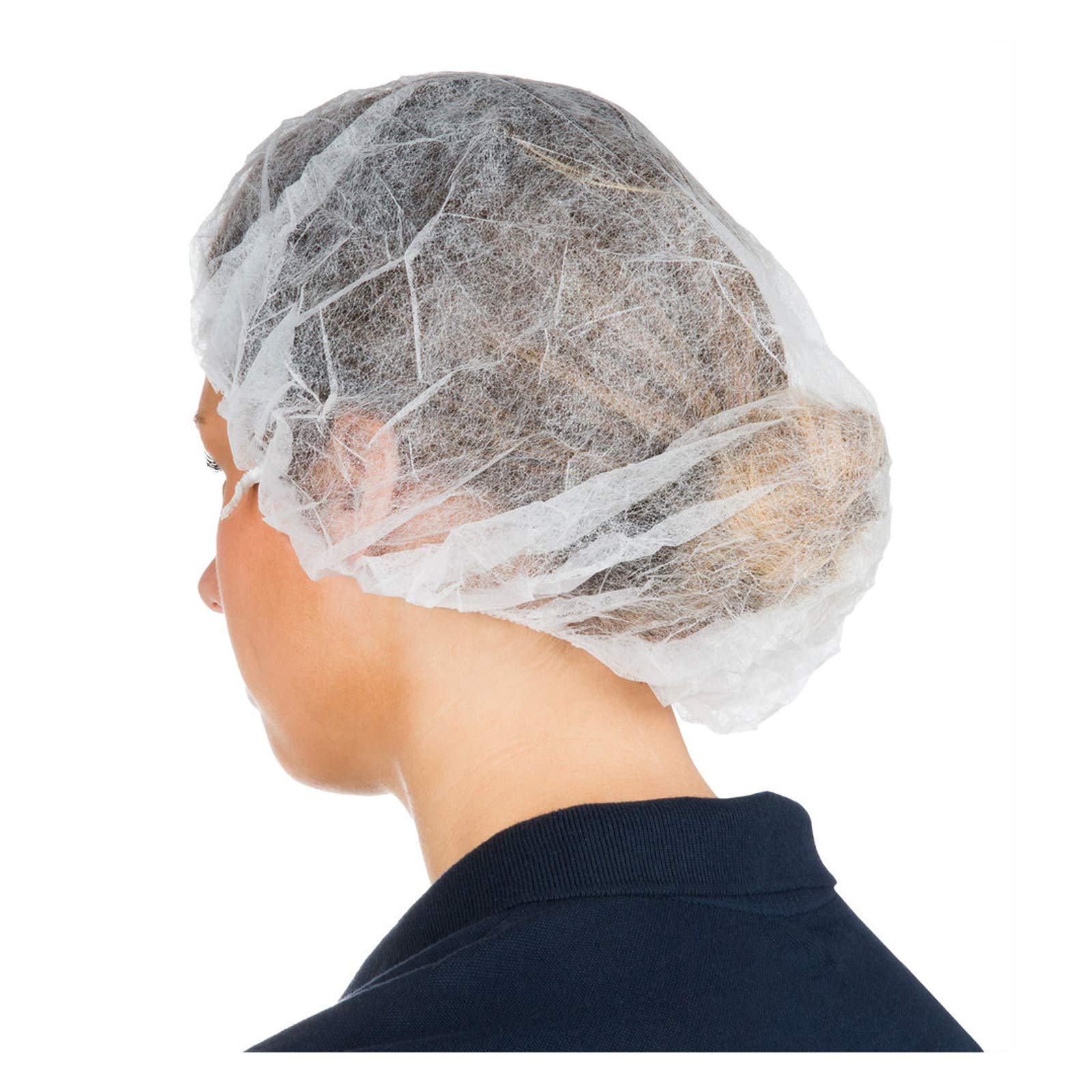 Cleaing 24 Inch Disposable Bouffant Cap White, 100 Pack, Hair Net