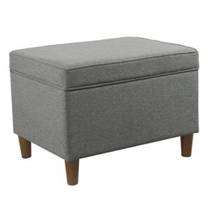 spatial order home decor | dinah collection modern storage ottoman | ottoman with storage for living room & bedroom (grey)