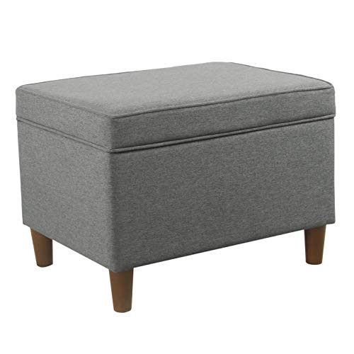 Spatial Order Home Decor | Dinah Collection Modern Storage Ottoman | Ottoman with Storage for Living Room & Bedroom (Grey)