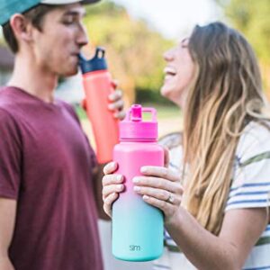 Simple Modern Insulated Straw Lid - Fits All Summit and Hydro Flask Wide Mouth Water Bottle Sizes - Insulated Splash Proof Cap for 10, 12, 14, 16, 18, 20, 22, 24, 32, 40, 64 & 84 oz - Blush