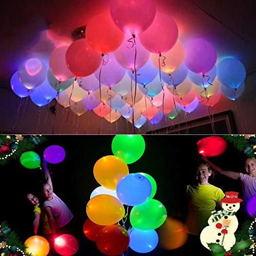 20 LED Light Up Balloons Mixed Colors Flashing Lasts 24 Hours Glow in the dark for Birthday Glow Party Favors Supplies Wedding Halloween Christmas Decorations