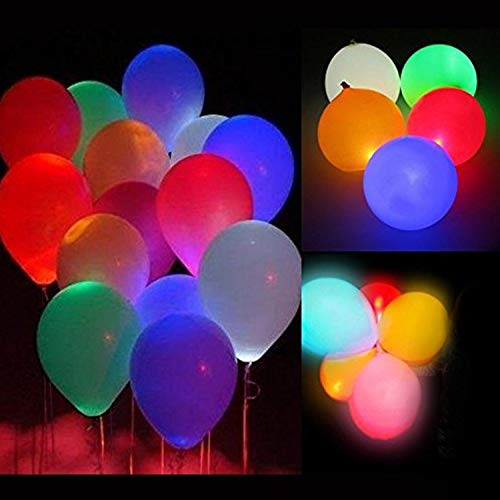 20 LED Light Up Balloons Mixed Colors Flashing Lasts 24 Hours Glow in the dark for Birthday Glow Party Favors Supplies Wedding Halloween Christmas Decorations