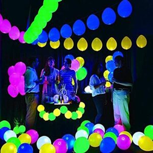 20 LED Light Up Balloons Mixed Colors Flashing Lasts 24 Hours Glow in the dark for Birthday Glow Party Favors Supplies Wedding Halloween Christmas Decorations