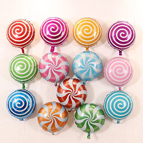 42 pcs 18" Sweet Candy Balloons, Round Lollipop Balloon, Birthday Wedding Party Balloons, Party Supplies