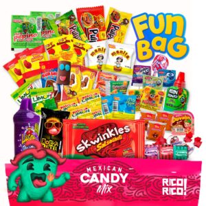 rico rico mexican candy 50 pcs - dulces mexicanos surtidos, mexican snacks, mexican candies, sweet and spicy candy assortment mix by rico rico