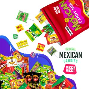 RICO RICO Mexican Candy 50 pcs - Dulces Mexicanos Surtidos, Mexican Snacks, Mexican Candies, Sweet and Spicy Candy Assortment Mix by RICO RICO