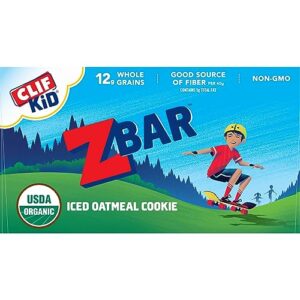 CLIF Kid Zbar - Iced Oatmeal Cookie - Soft Baked Whole Grain Snack Bars - USDA Organic - Non-GMO - Plant-Based - 1.27 oz. (18 Pack)