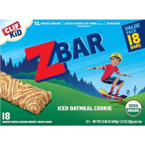 CLIF Kid Zbar - Iced Oatmeal Cookie - Soft Baked Whole Grain Snack Bars - USDA Organic - Non-GMO - Plant-Based - 1.27 oz. (18 Pack)