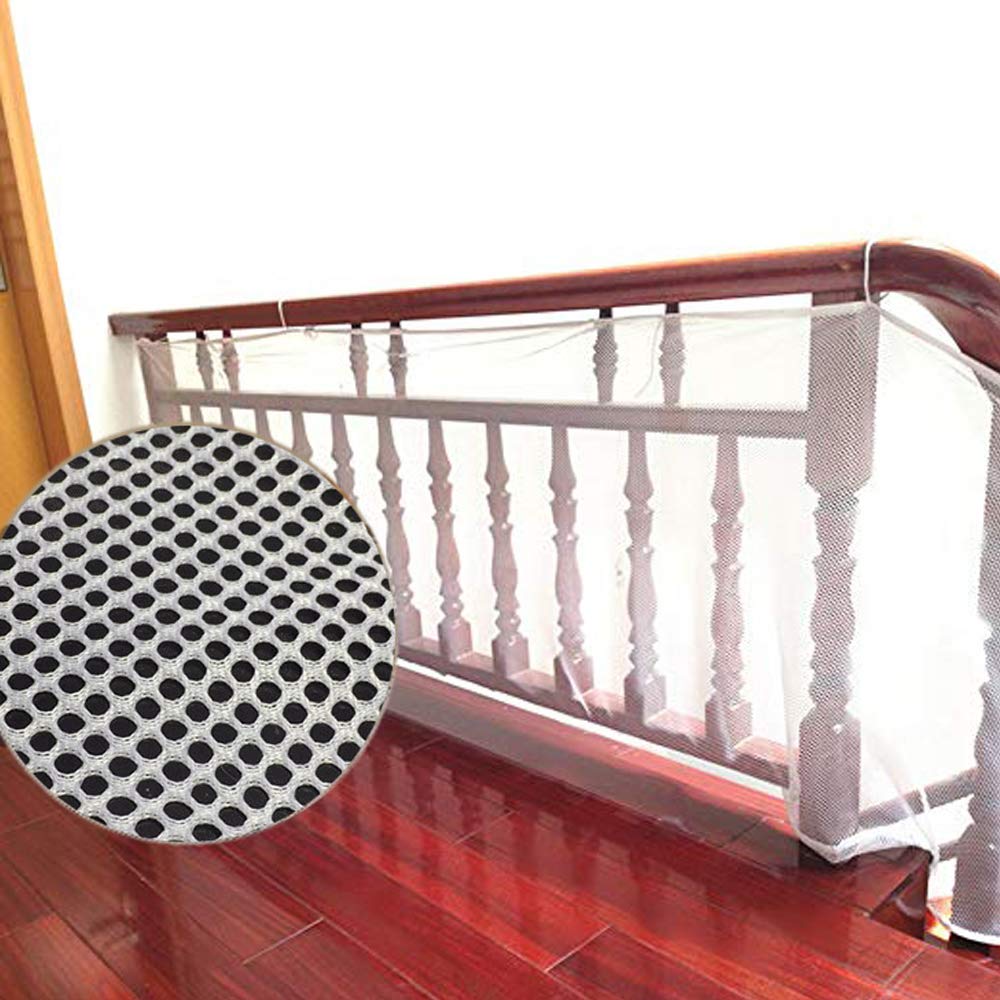 Indoor Outdoor Baby Safety Stair Railing Net Baby Proofing Stair Balcony Banister Rail Guard Child Safety Stair Protection Safe Rail 10ft L x 2.6ft H White