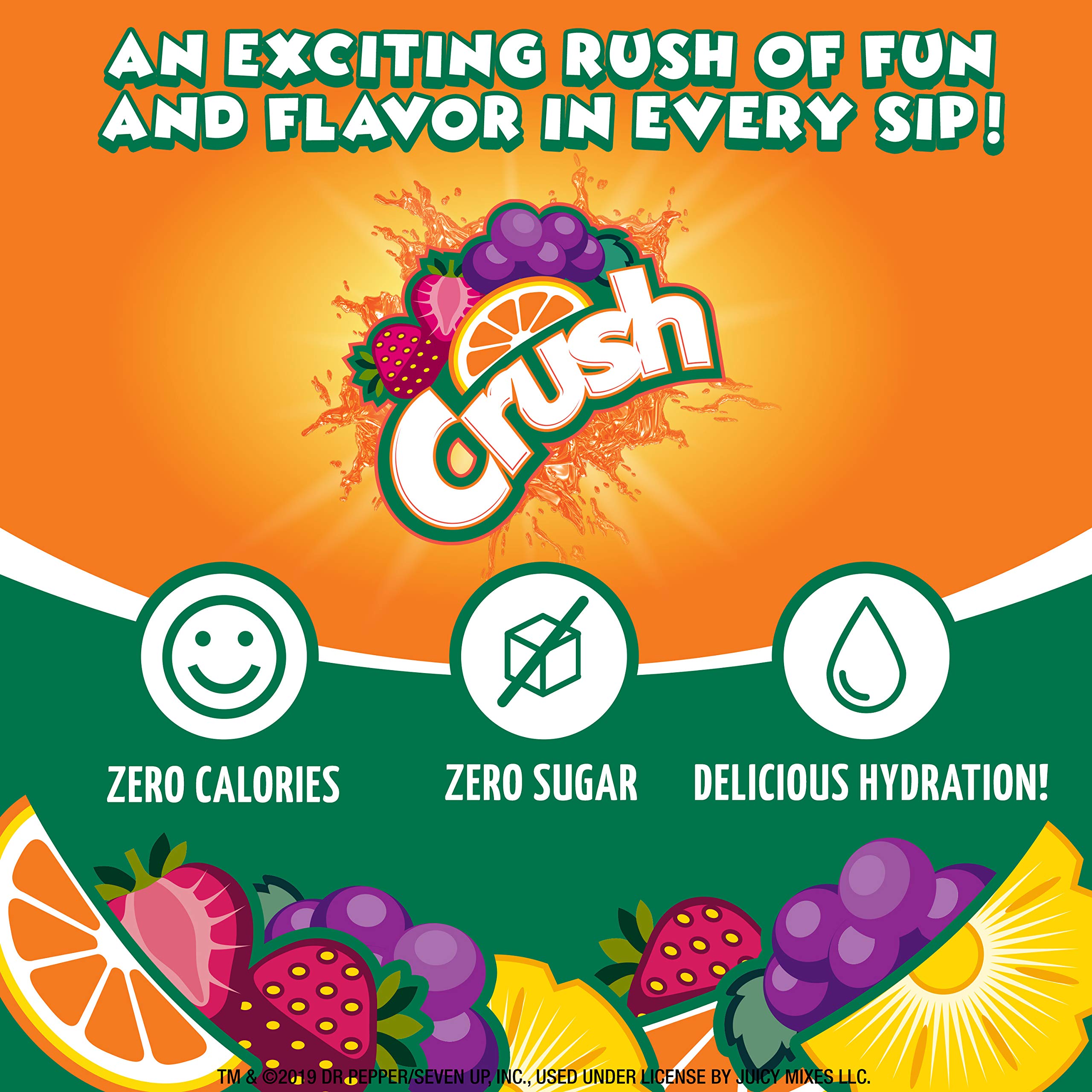 Crush, Orange, Liquid Water Enhancer – New, Better Taste! (4 Bottles, Makes 96 Flavored Water Drinks) – Sugar Free, Zero Calorie