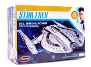 polar lights star trek discovery uss shenzhou - 1/2500 scale snap assembly plastic model kit - buildable vintage spacheship for kids and adults