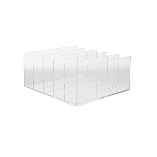 Mind Reader Vertical File Holder, Desktop Organizer, File Storage, Office, Acrylic, 11"L x 10"W x 4.75"H, Clear