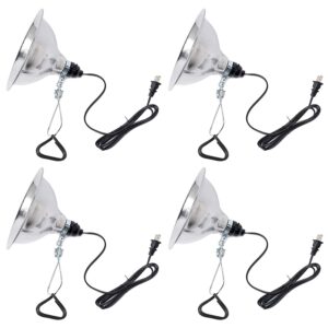 simple deluxe hiwkltclamplightmx4 4-pack clamp lamp light with 8.5 inch aluminum reflector up to 150 watt e26 socket (no bulb included) 6 feet 18/2 spt-2 cord, silver