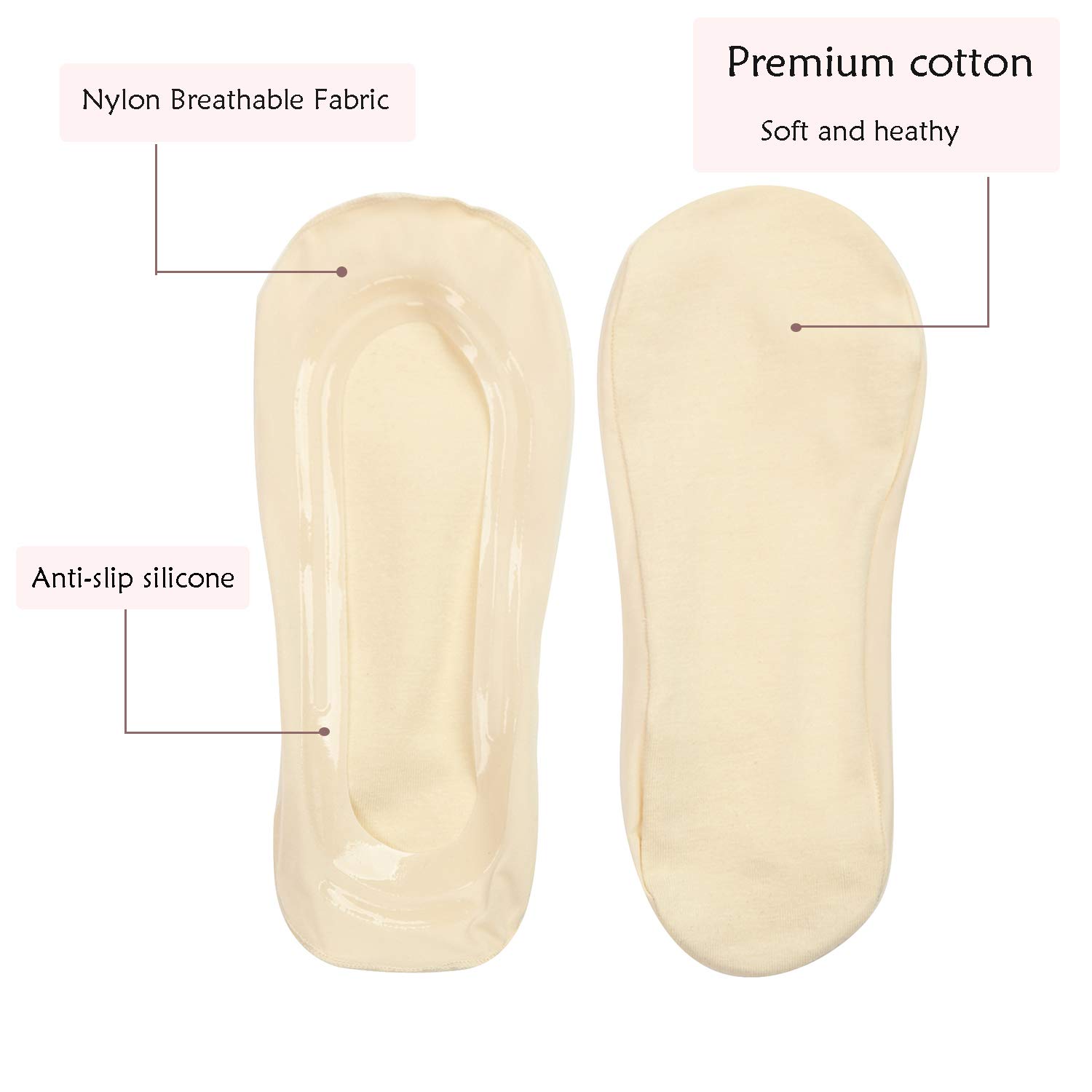 R RELAXIFE Womens No Show Thin Socks Cotton Nylon Low Cut Liner Non Slip hidden Invisible Socks for Flats Sneaker 4-6 pack